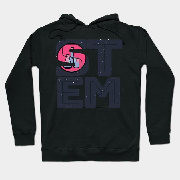 Science Technology Engineering Math STEM Typography Hoodie by ellenhenryart